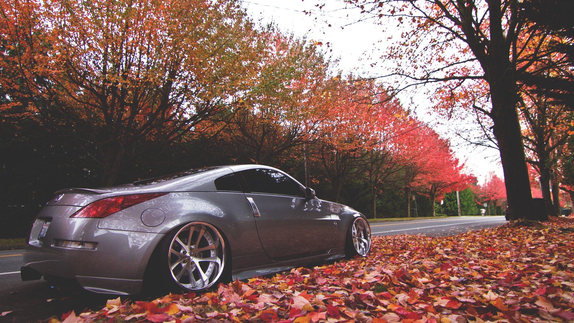 nissan 350z nissan herbst straße