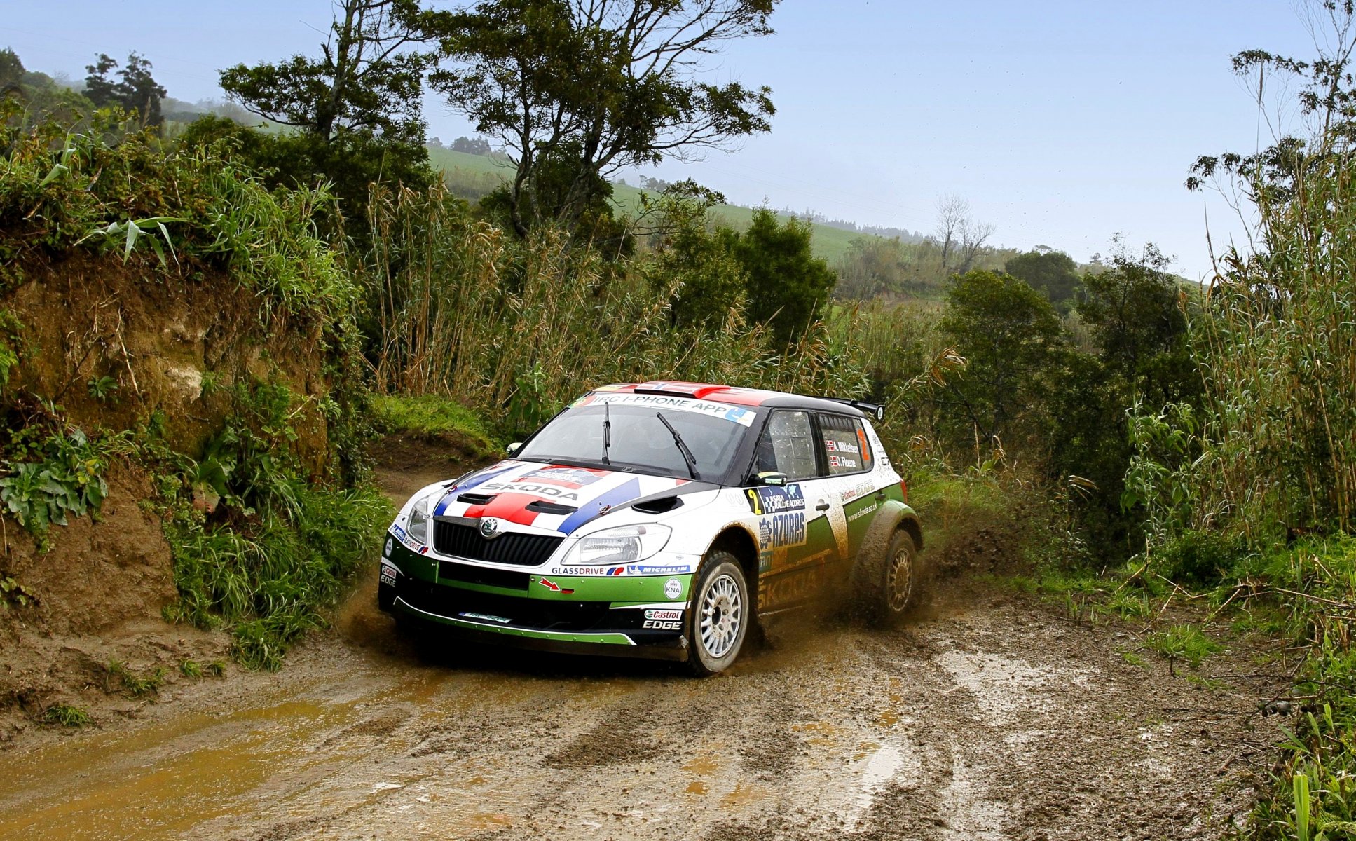 koda fabia rally wrc rally skoda fabia auto sport race front end dirt