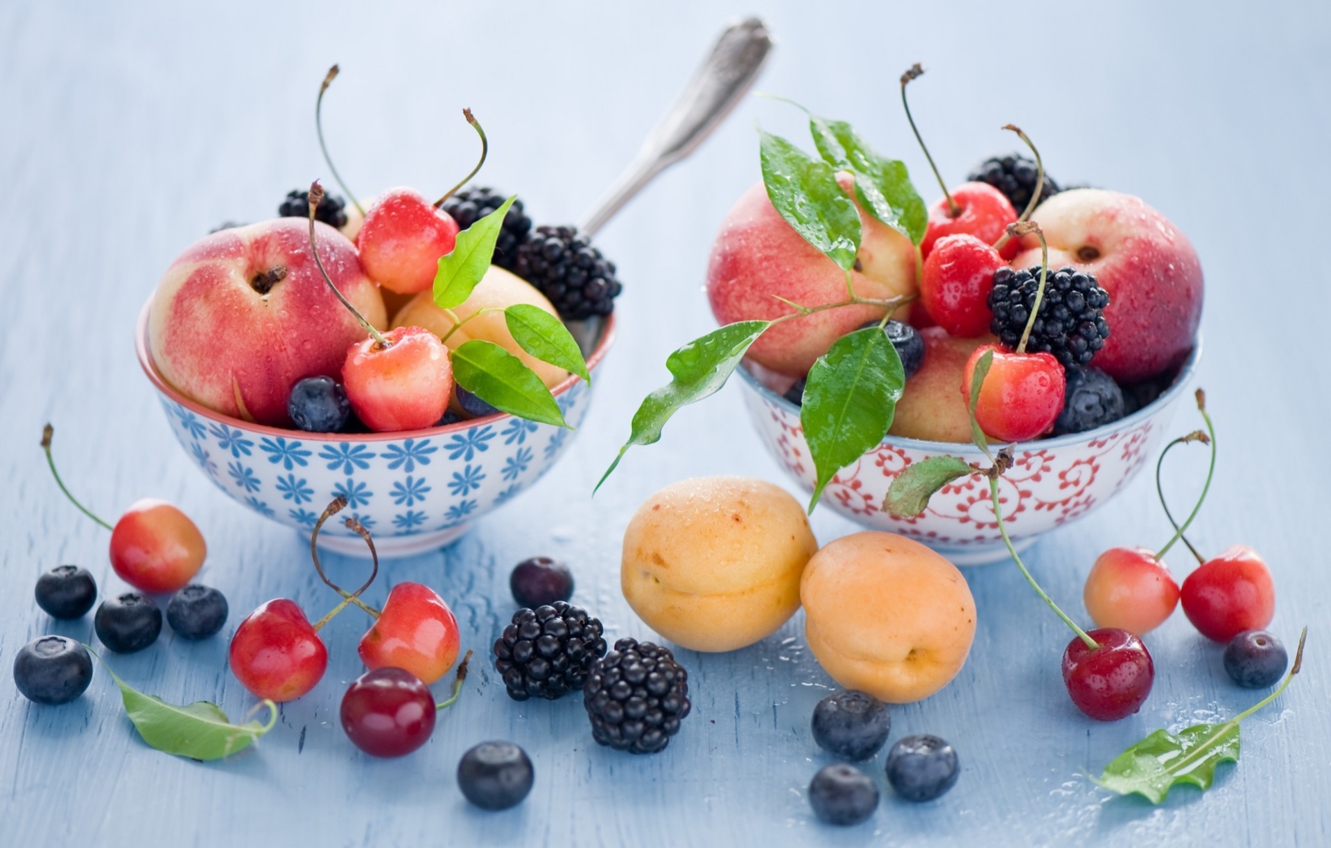 apricots blackberry fruits bed berries blueberries sakura nectarine