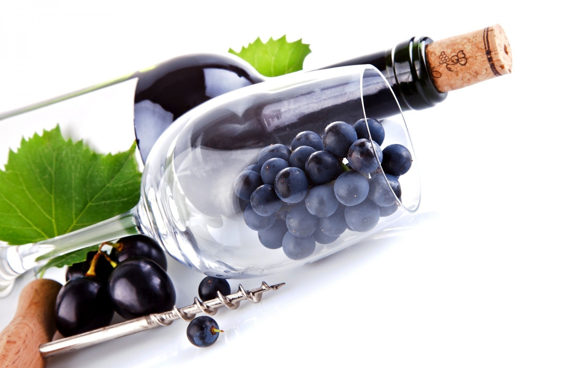 heet corkscrew grapes glass wine a bottle jam