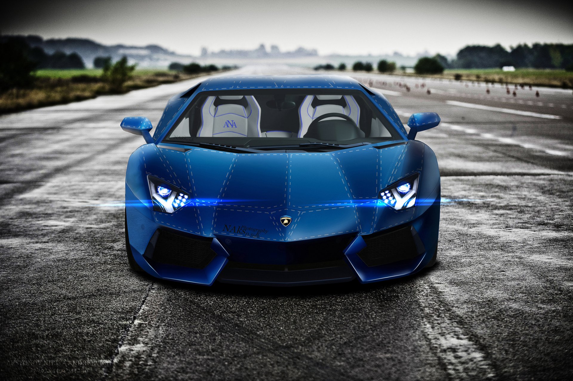 lamborghini aventador lp700-4 lb834 azul frente aksenov nikita andreevich pista