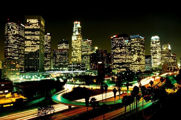 Amazing Los Angeles with its night lights