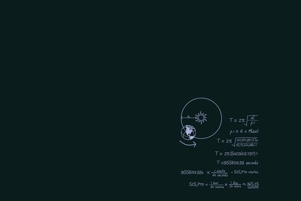 Astronomical calculations, formulas on a black background