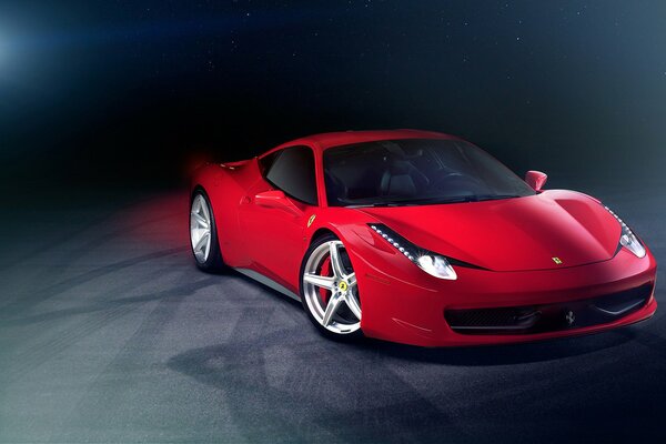 Superdeportivo italiano ferrari 458 rojo