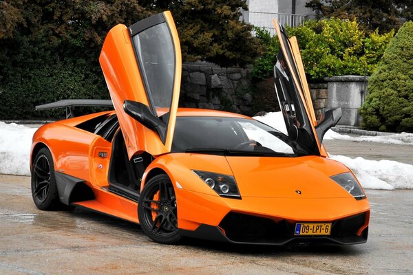 Marselago orange with lambo doors