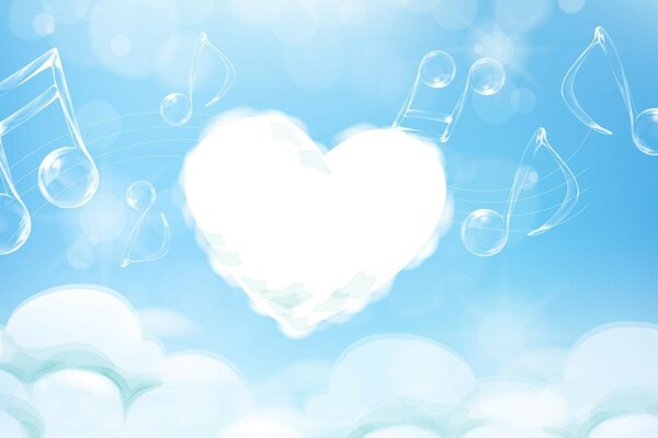 Ein Herz aus musikalischen Gefühlen an der Spitze