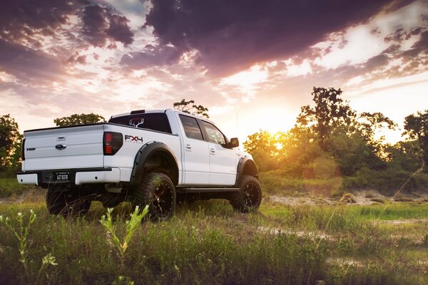 Blanc puissant SUV de Ford