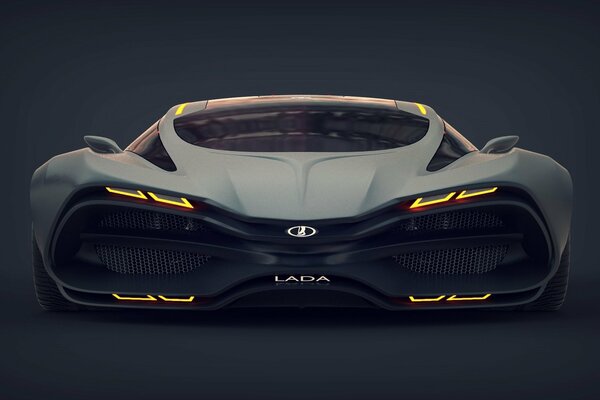 The concept of a black Lada Raven sports car