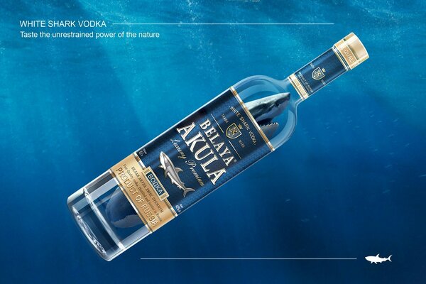 A bottle of vodka White Shark