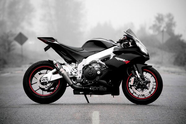 Aprilia motorcycle. Night bike