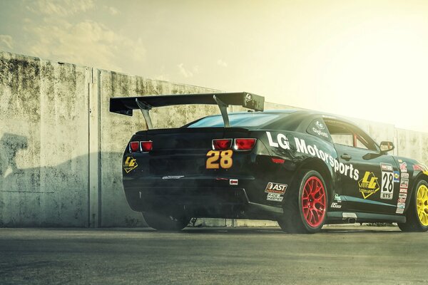 Black Chevrolet Camaro during a test drive