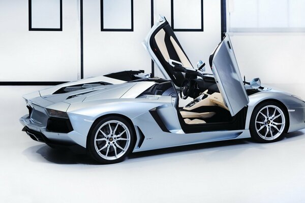 Lamborghini car with open doors