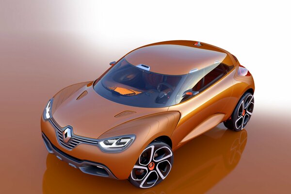 Das Modell des orangefarbenen Renault in der neuen Generation