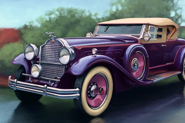 Vintage car purple deluxe