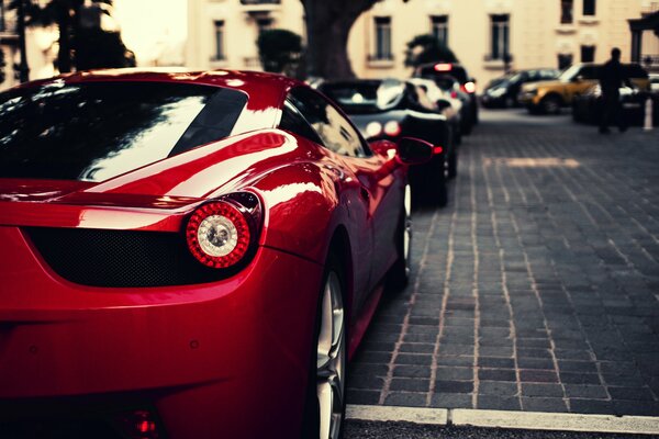 Bugatti red half of the car