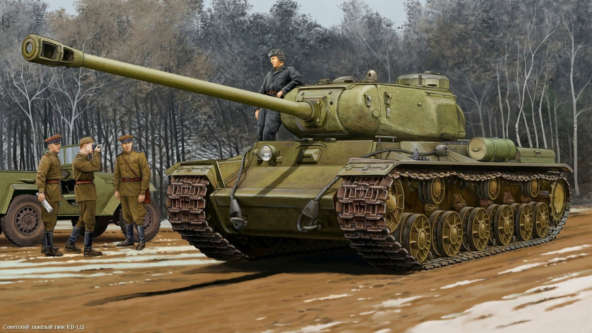 kunst tank soldaten kv-122 sowjetisch