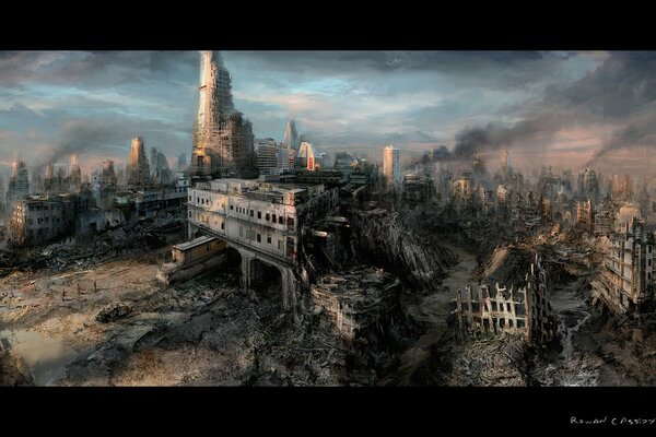 City ruins after the apocalypse