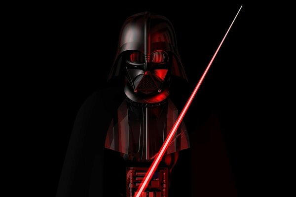 Darth Vader von Star Wars auf schwarzem Hintergrund