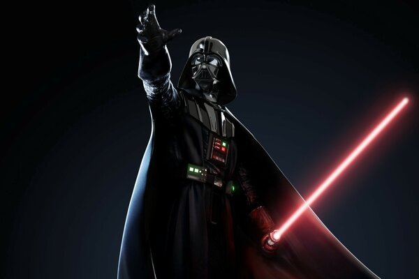 Darth Vader con el sable de luz de Star Wars