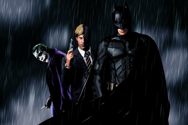 A strange meeting of dark heroes in the rain