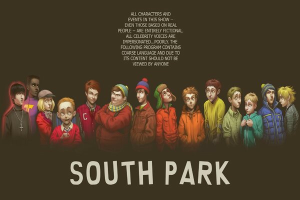 Carta da parati con personaggi di South Park humanization