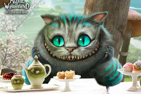 Cheshire cat, mouth to ears