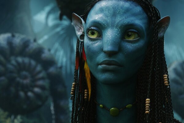 A frame from the movie avatar neytiri