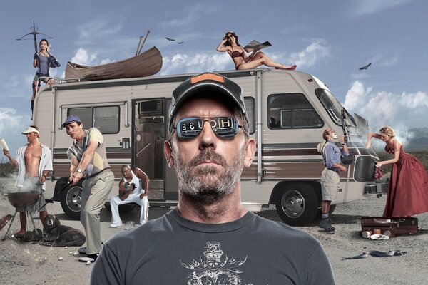 Hugh Laurie e il camper