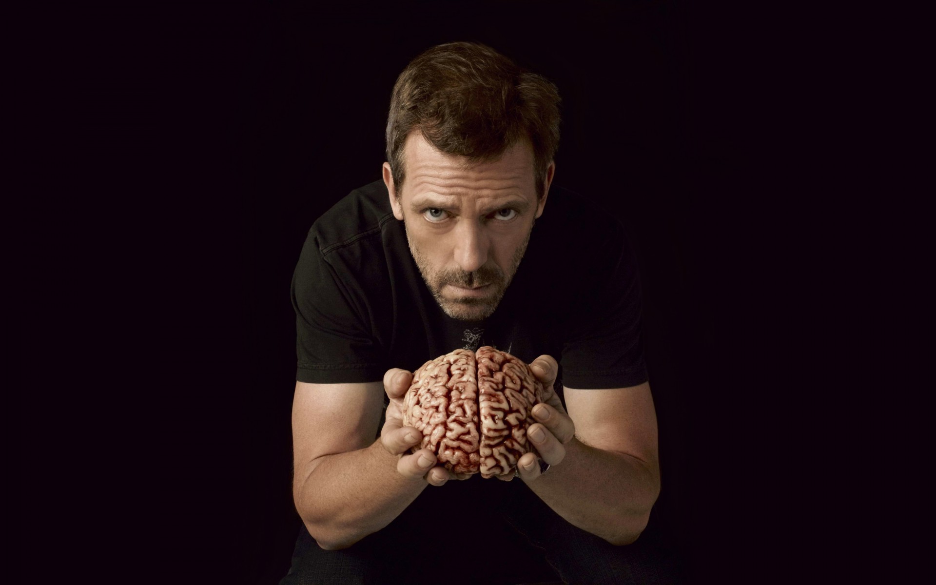 dr. house hombre cerebro vista negro