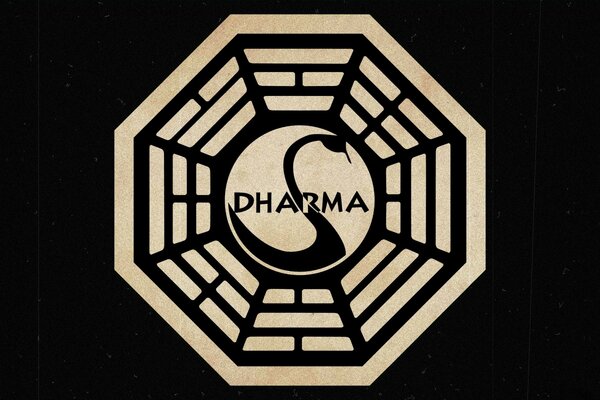 Dharma sign on black background