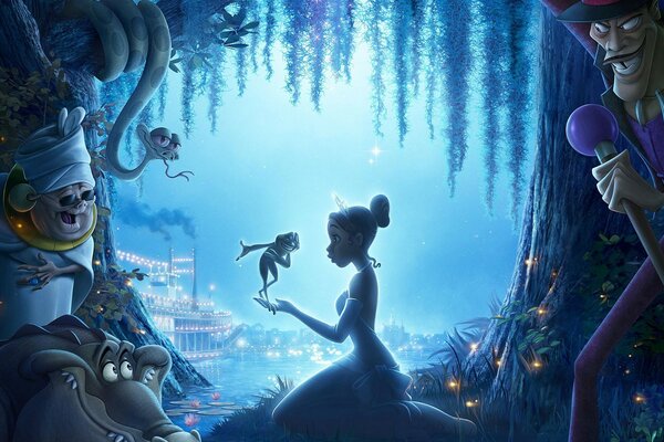 Prinzessin mit einem Frosch aus dem Zeichentrickfilm Wunder
