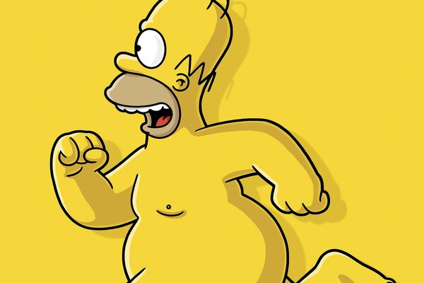 Homer z Simpsonów na żółtym tle