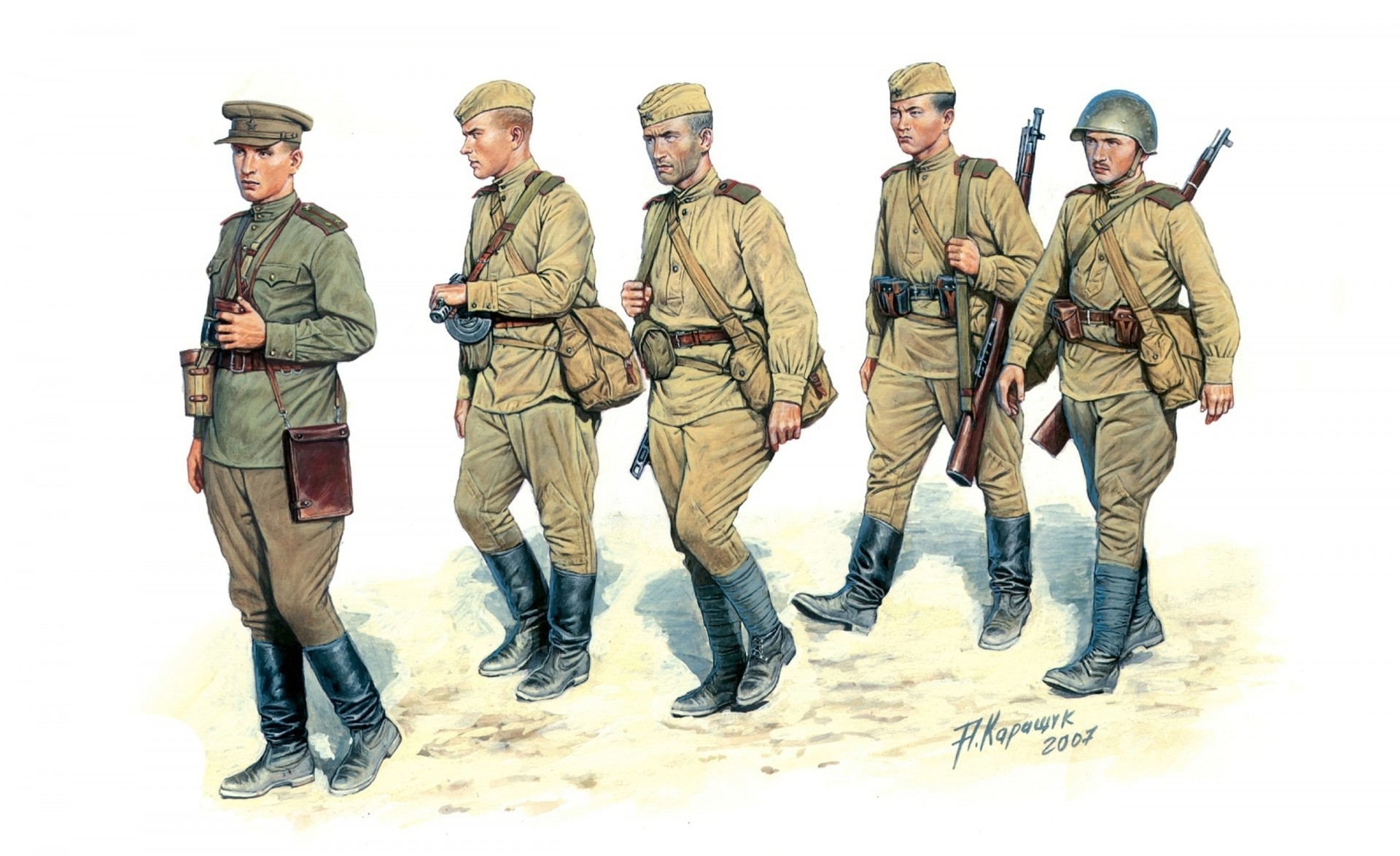 weapons soldiers red army infantry drawing little men