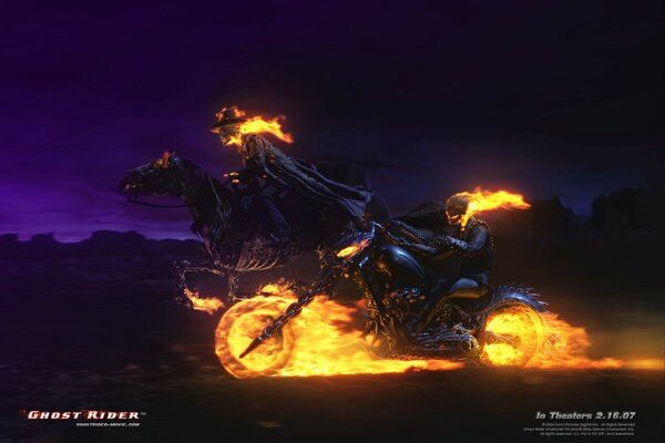 Carreras de motos de fuego nocturno