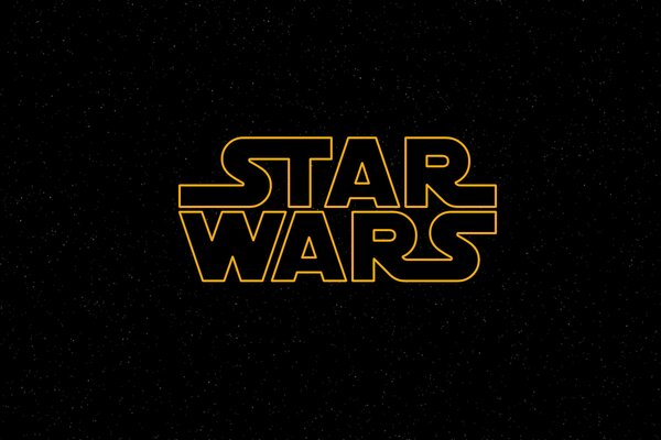 Inscription Star Wars en anglais sur fond noir