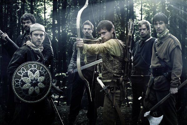 Robin Hood y su pandilla en el bosque