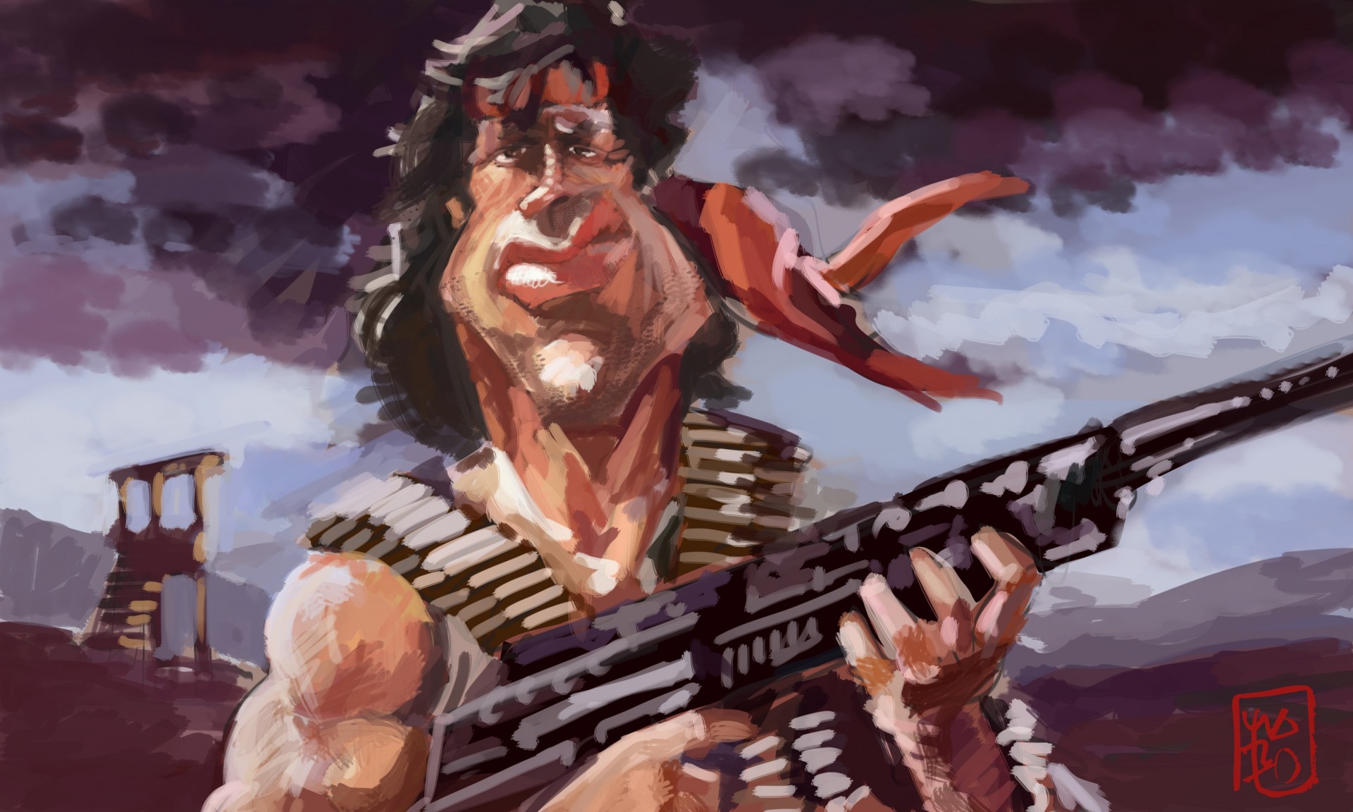 dibujos animados sylvester stallone rambo dibujo