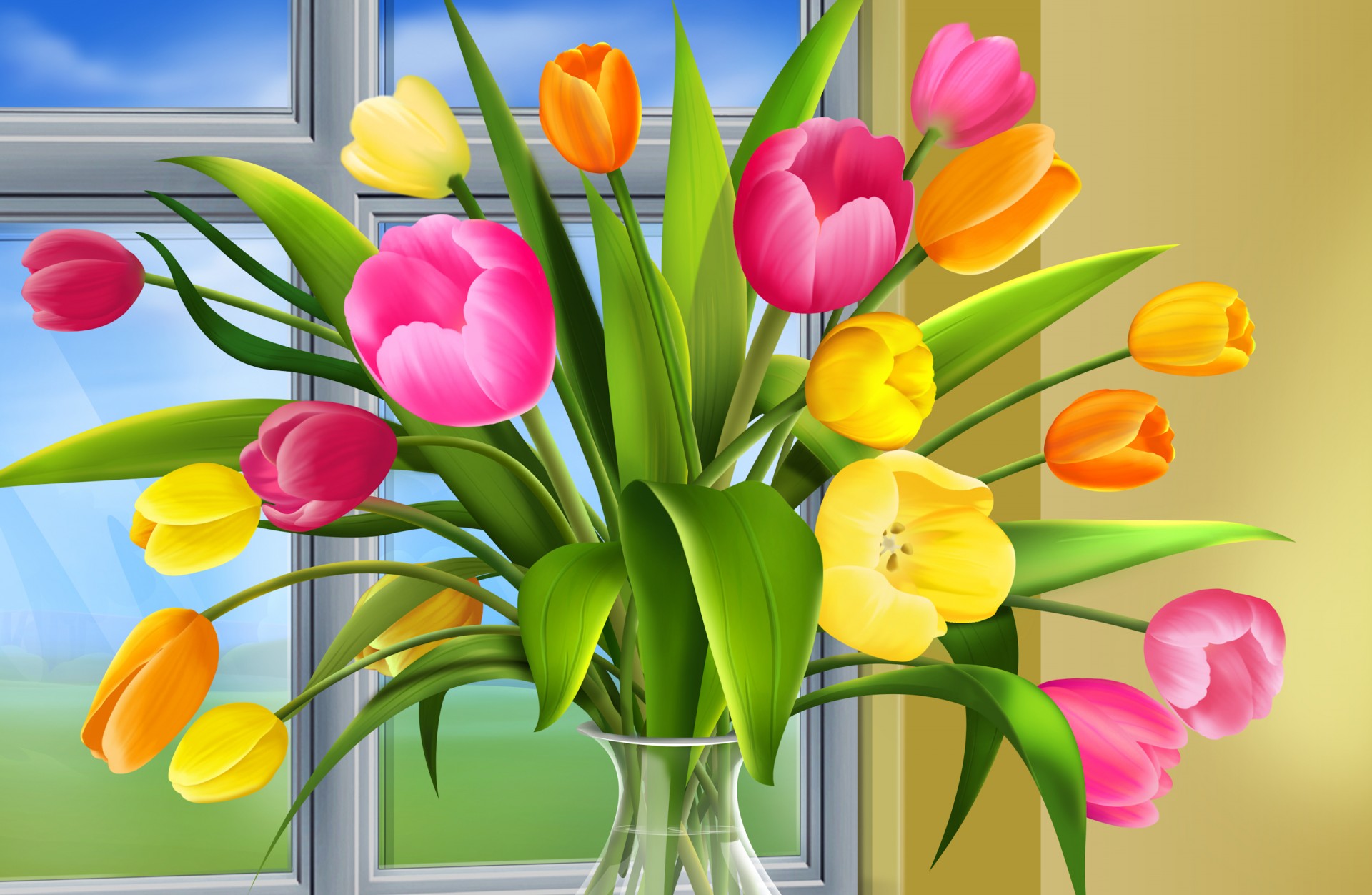 window vase tulip