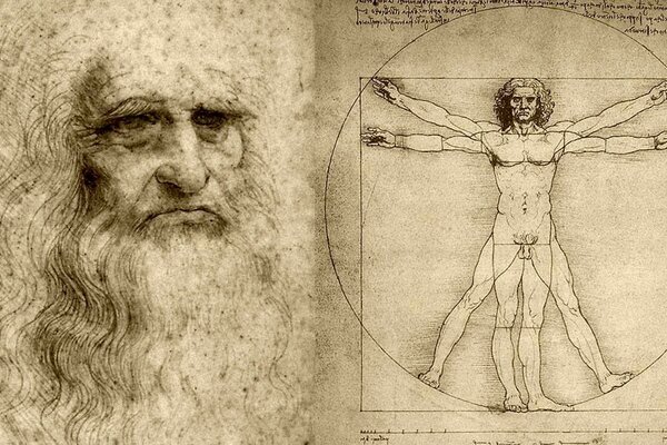 El hombre de Vitruvio-dibujo de Leonardo da Vinci