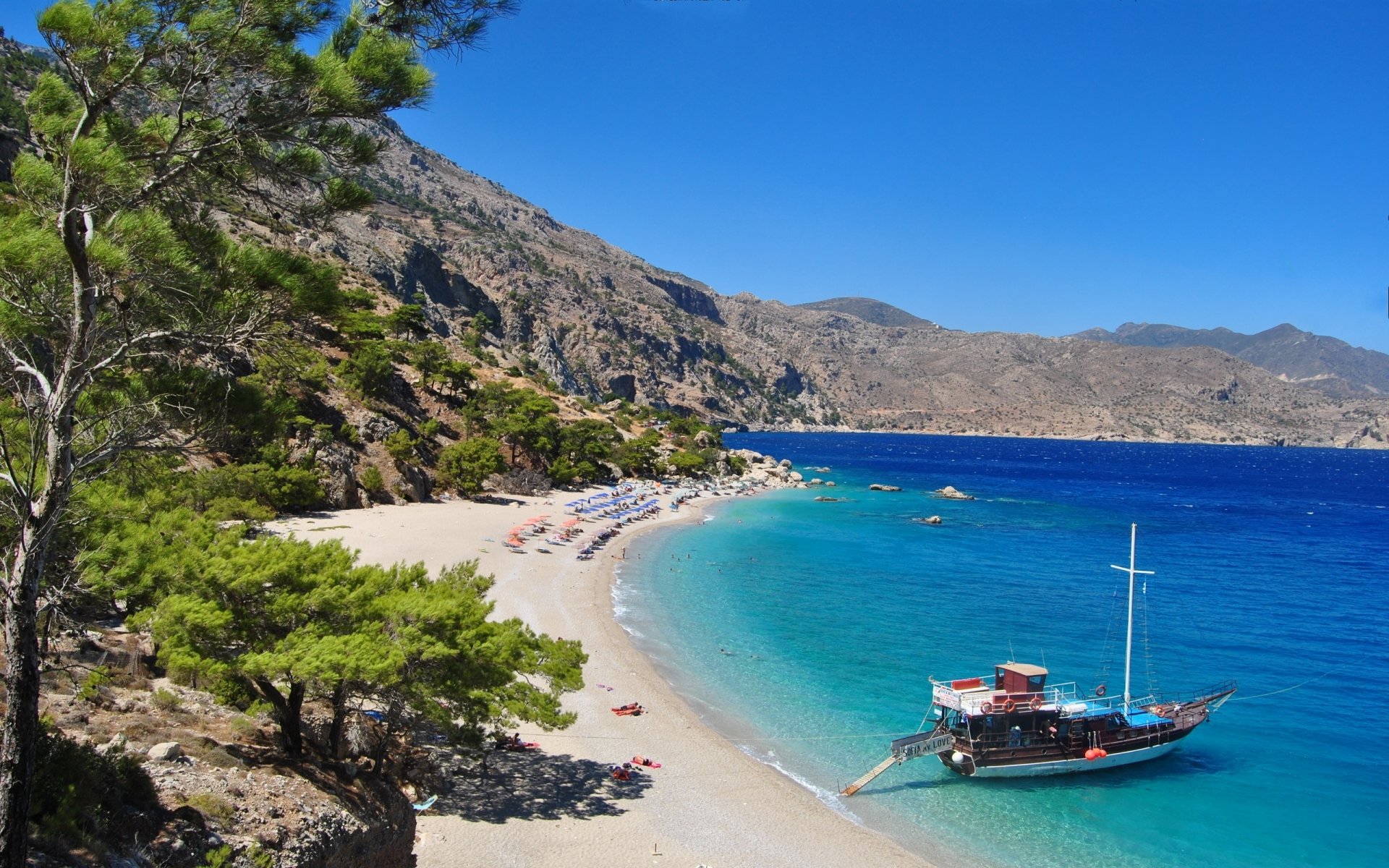 grèce plage mer yacht été