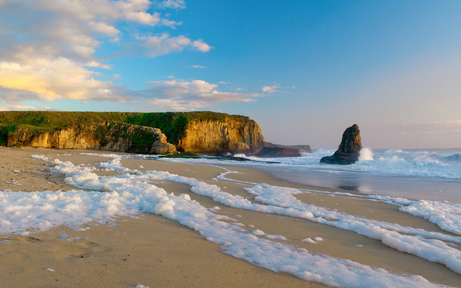 paysage côte côte mousse sable plages roche roches eau mer océan