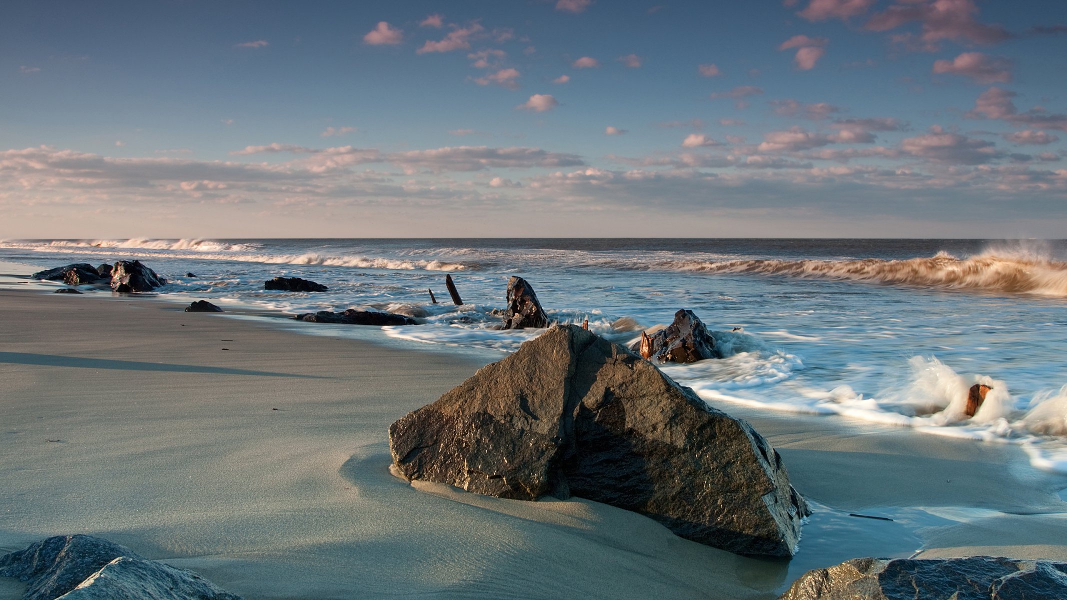 landscape sea beach beaches sand water ocean stone stones wind waves wave