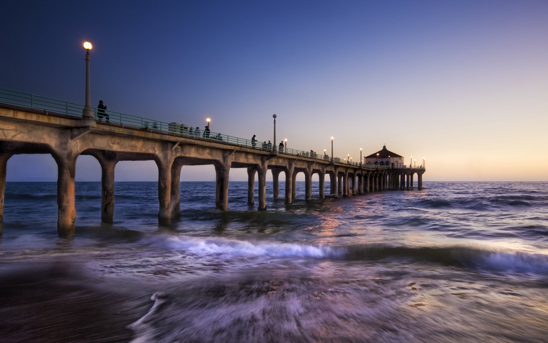 pier night sea