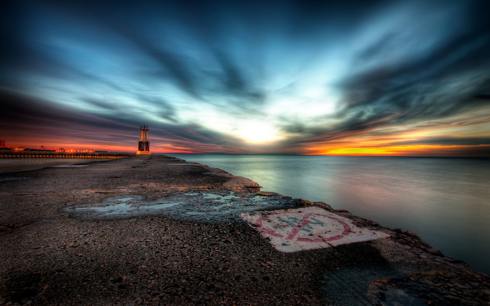 paysage eau promenade quai port ciel divorces hdr