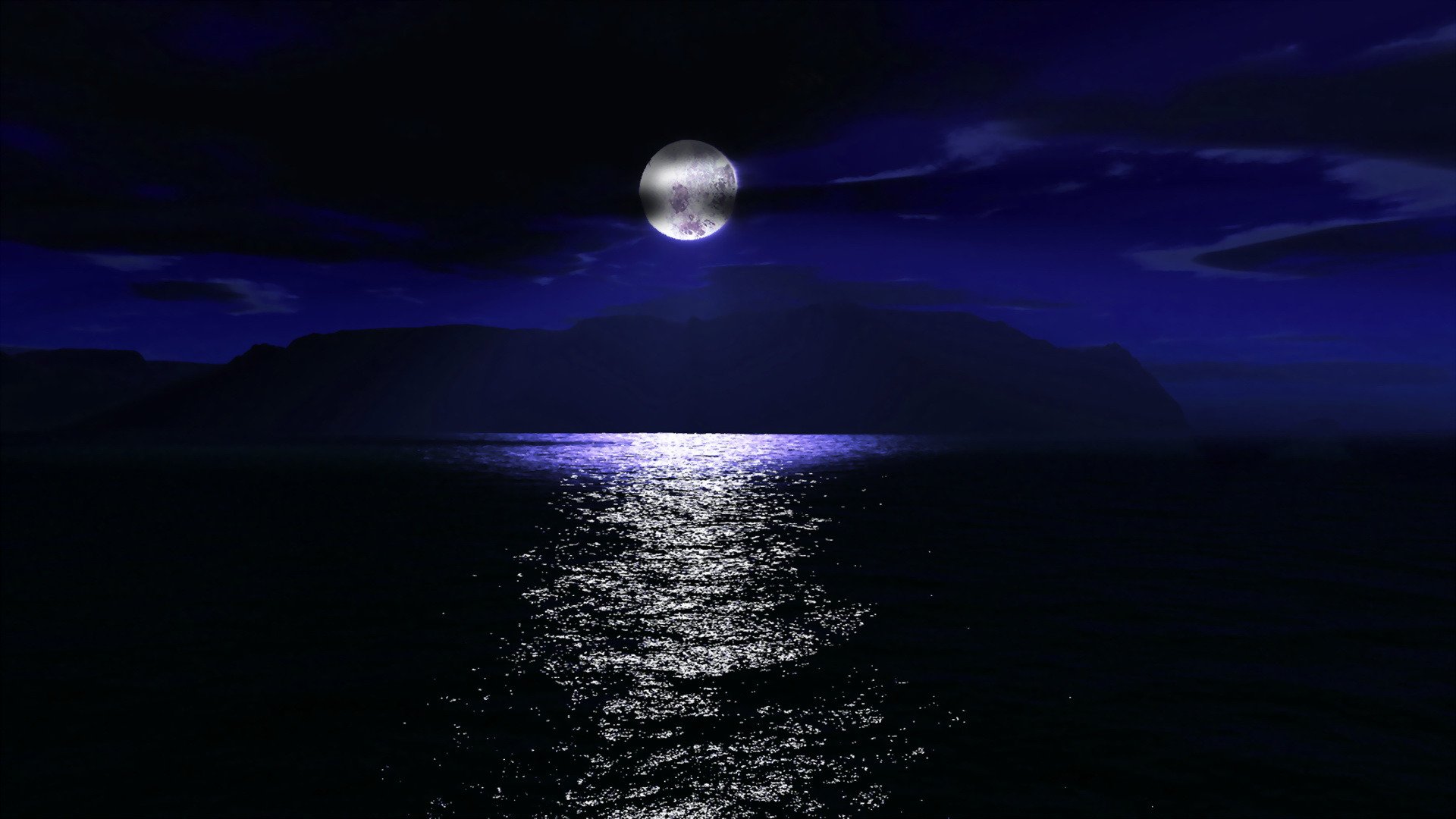 mare notte sentiero lunare