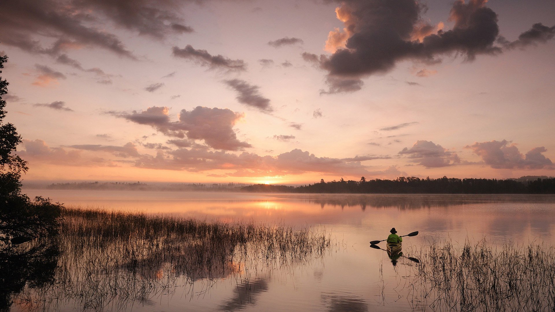 landschaft natur sonnenuntergang himmel glatte oberfläche fluss wolken horizont rücklauf boot fischer