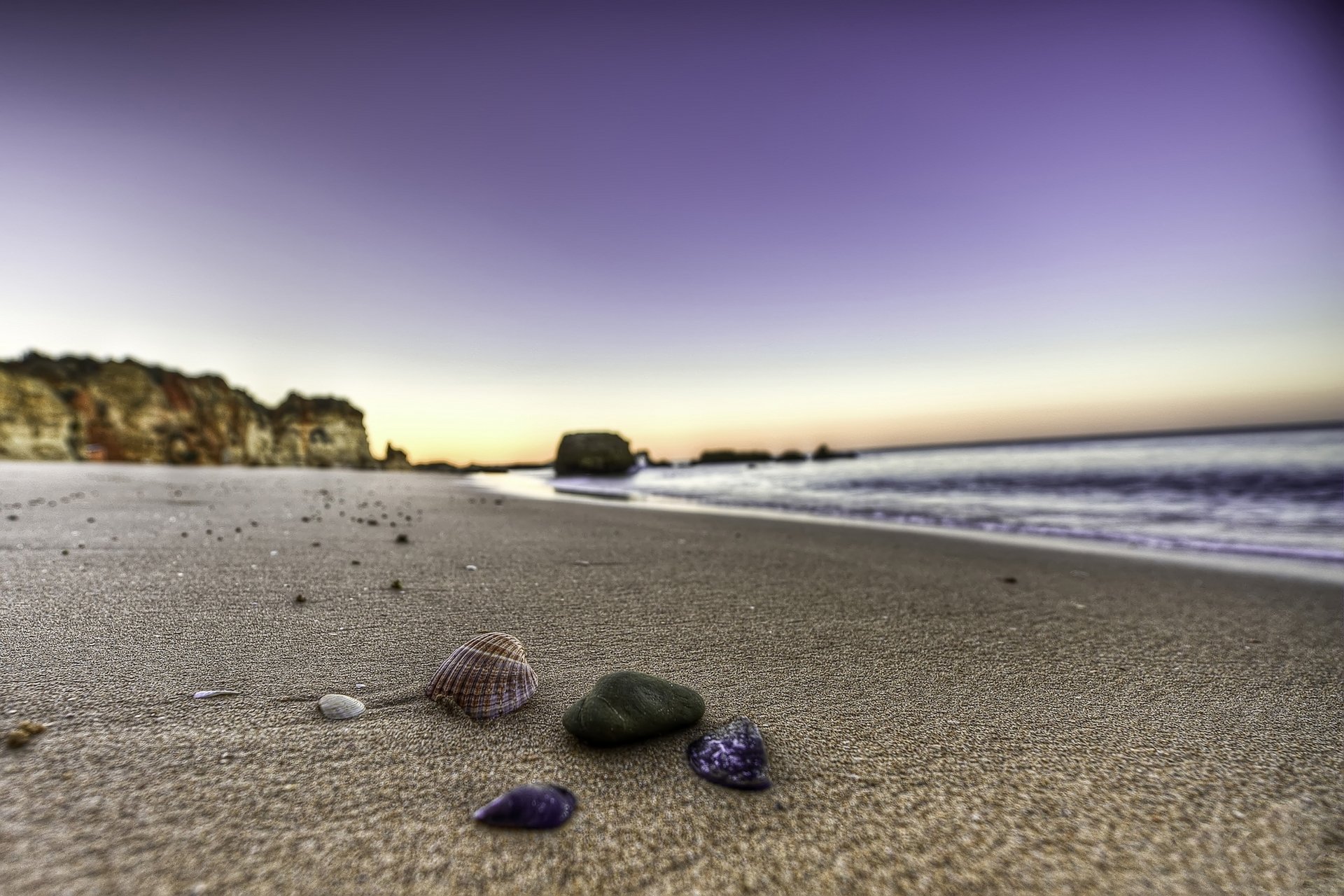 landscape beaches beach sand stones shell shells water