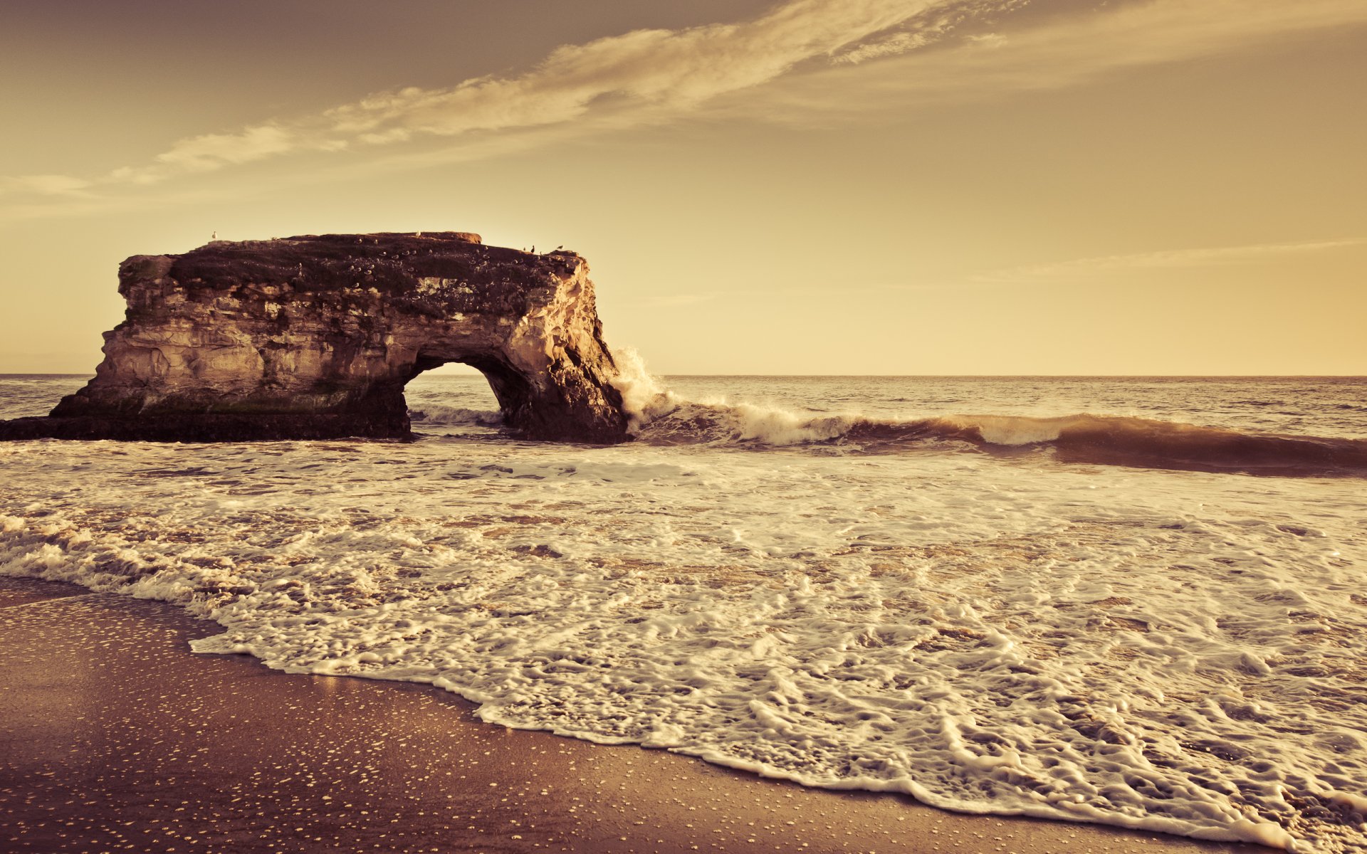 landscapes sea water ocean stone stones rock rocks arch arches coast coast sand beaches wave waves sea photo