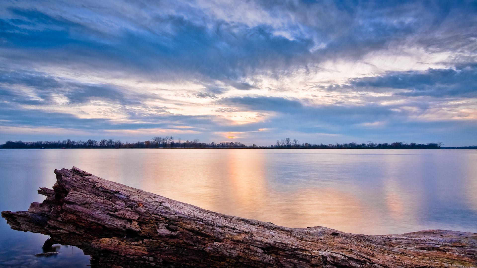 пейзажи бревно вода озеро река небо фото