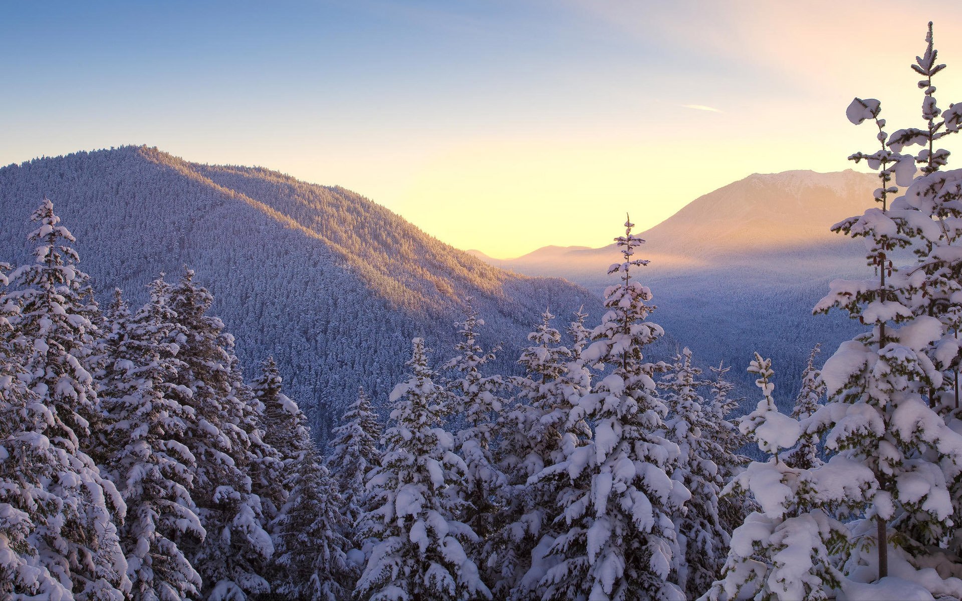 paisajes naturaleza montañas invierno nieve árboles cielo